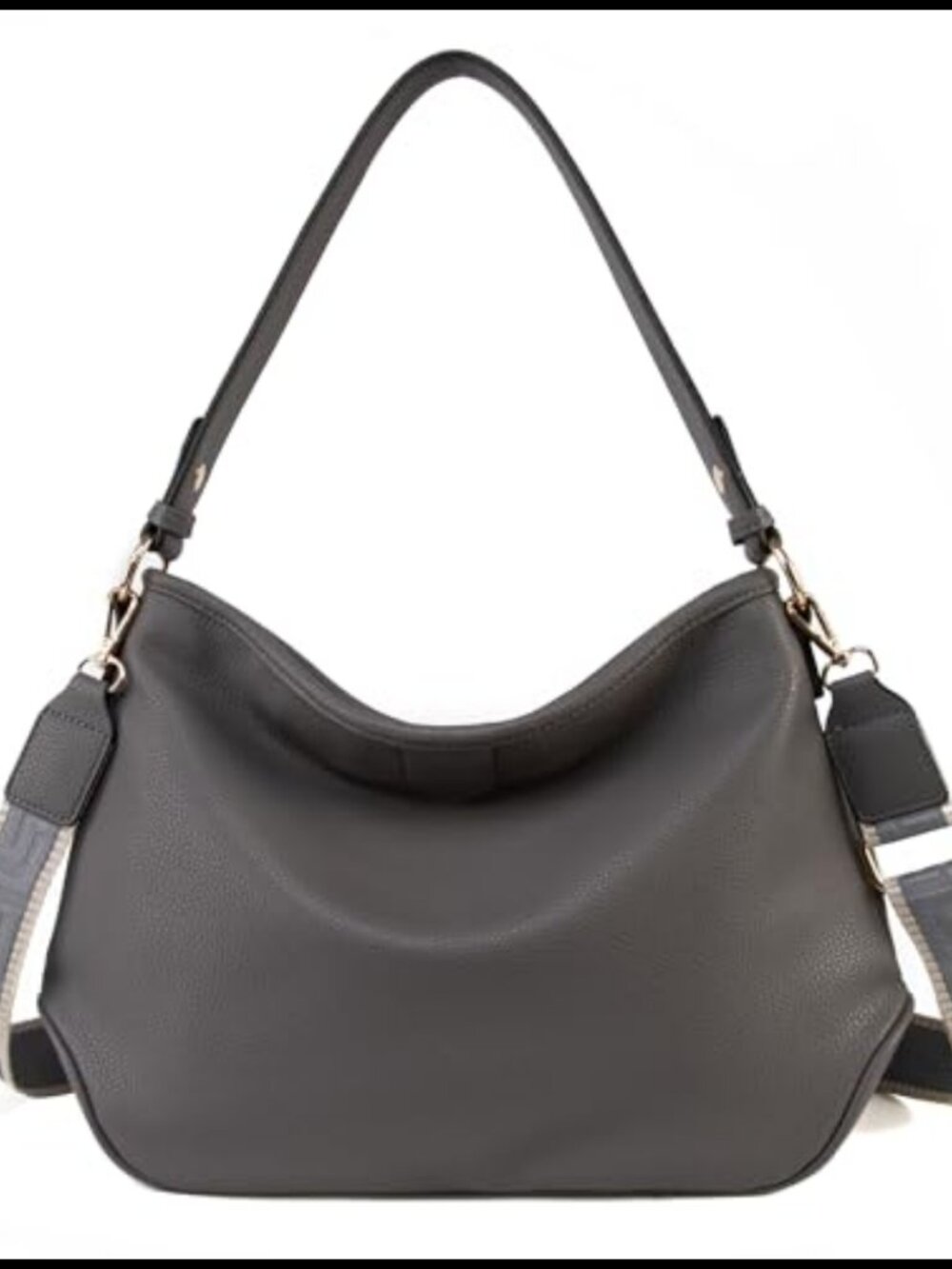 Vegan Leather Hobo Shoulder Bag Medium Convertible Crossbody Purse